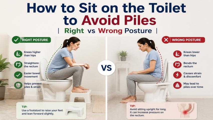 How to Sit on the Toilet to Avoid Piles? Right vs Wrong Posture